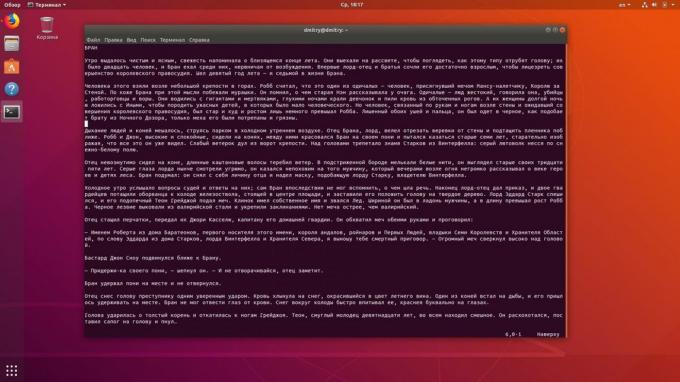  Linux Terminal pozwala drukować teksty