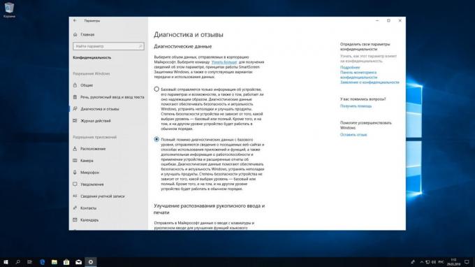 System Windows 10 Redstone 4: Dane diagnostyczne