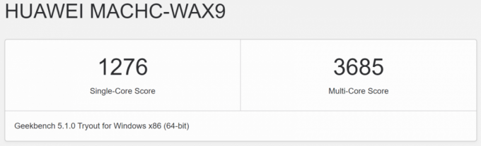 Huawei MateBook X Pro 2020: wyniki Geekbench